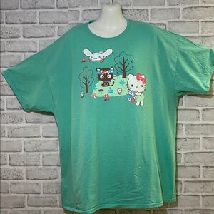 Loot Crate Teal Hello Kitty Graphic Tee, size 3XL